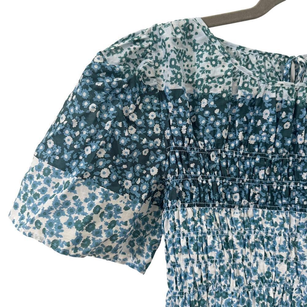 Rails Rosie Top Striped Floral Smocked Blouse Blue Green Size Small - Picture 6 of 11